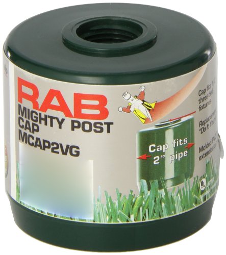 RAB Lighting MCAP2VG Mighty Post Cap for 2" Pipe, 2-3/8" OD x 2-3/4" Height, Verde Green, Multicolor