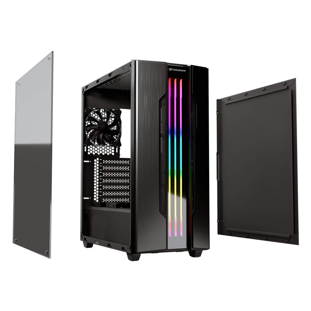 COUGAR Gemini S Iron-Gray/Gemini S IG Mid-Tower with a Full-Sized Tempered Glass Cover and an Integrated ARGB Lighting System That Delivers Everything