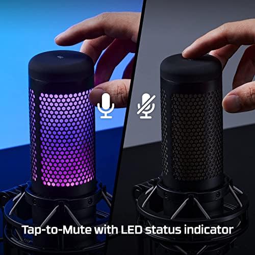 HyperX QuadCast S - RGB USB Condenser Microphone for PC, PS4, PS5 and Mac, Anti-Vibration Shock Mount, 4 Polar Patterns, Pop Filter, Gain Control