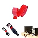 0.8 Inch Red Double Sided Hook & Loop Straps - 5 Yards Reusable Fastening Tape Cable Ties - Duo Wrap