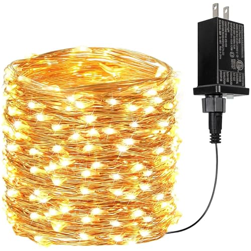 66Ft 200 LED Fairy Lights Plug in, Waterproof String Lights Outdoor & Indoor 8 Modes Christmas Light Bedroom Decor, Timer Twinkle Lights for Girl's