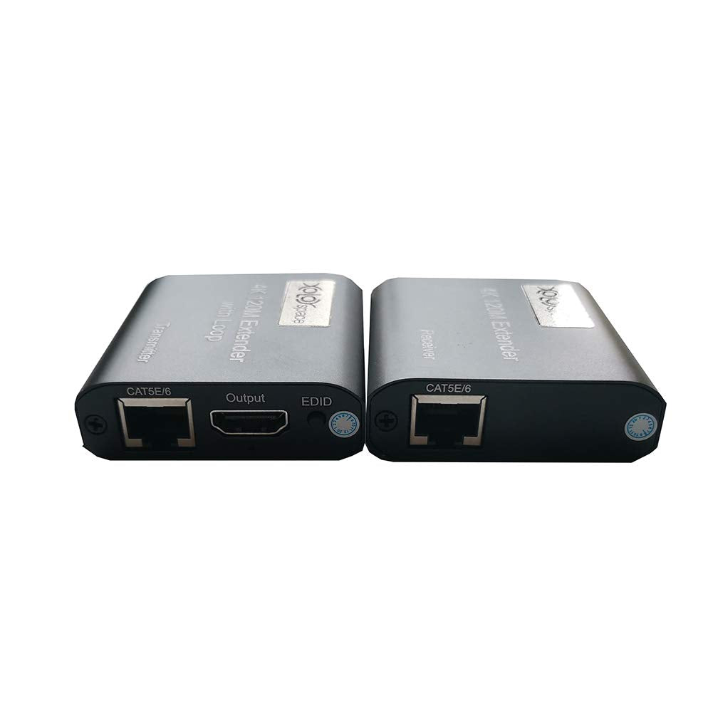 XOLORspace EX120 393ft 4K 30HZ HDMI Extender Over CAT6 with Loop Out/Transparent Transmission with Zero delay and Zero Compression
