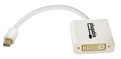 Plugable Mini DisplayPort (Thunderbolt 2) to DVI Adapter (Driverless, Supports Mac, Windows, Linux Systems and Displays up to 1920x1200@60Hz, Passive)