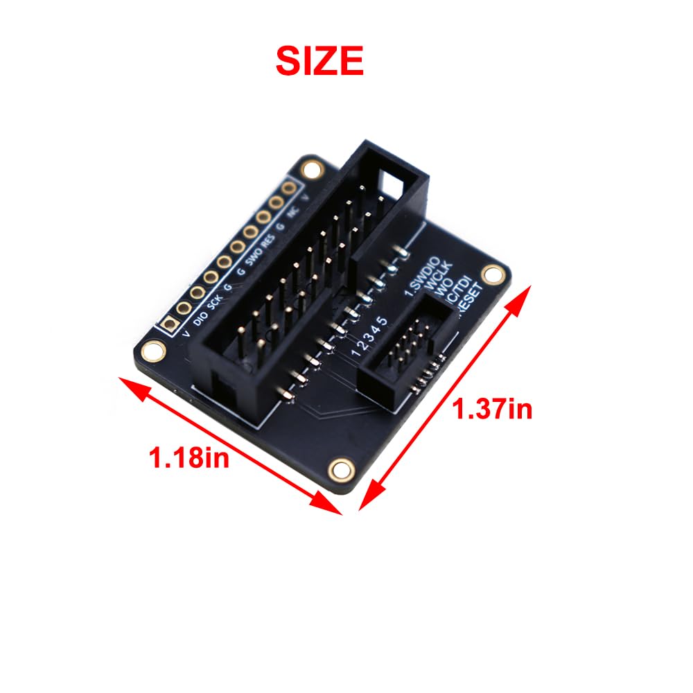 Treedix 2pcs JTAG (2x10 2.54mm) to SWD (2x5 1.27mm) Cable Adapter Board Breakout Board Jtag Debug Board