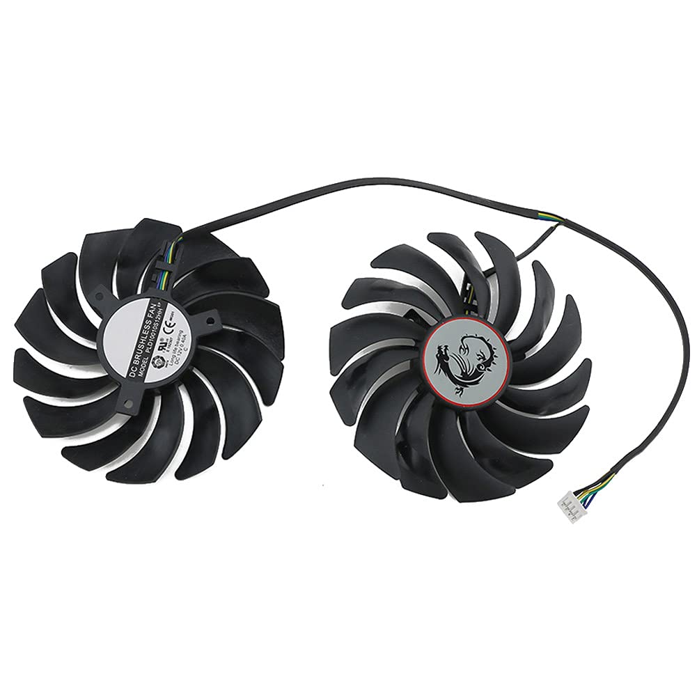 CCBBAA 2PCS PLD10010S12HH DC12V 0.40A 4PIN for MSI RX470 480 570 580 GTX1080Ti 1080 1070 1060 Gaming Graphics Card Cooler Fan