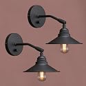 Yosoan Set of 2 Indoor Bedside Wall Sconce with On Off Switch, Hardwired Vanity Vintage Wall Mount Light Fixture, 340 Degree Angle with 7.1" Matte