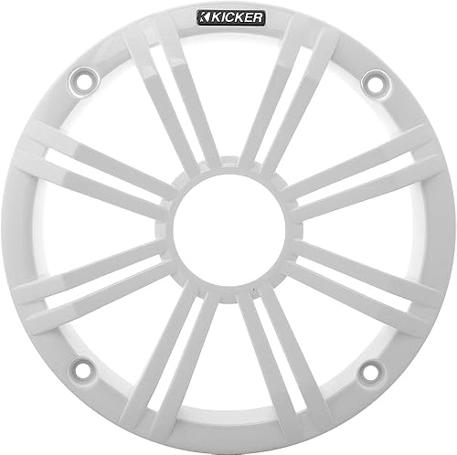 KICKER 45BKMG6W 6-1/2" Marine Speaker Grille (White) Compatible ONLY 6-1/2" KM, KMFC, KMTC and KMTDC Series Marine Speakers - Price per Single Unit, 1