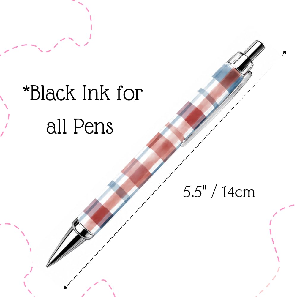 8PC Patriotic Pens Gift Set American Flag Inspired Ballpoint Writing Pens Red White Blue USA Themed Patriots Floral Office Desk Journal Planner