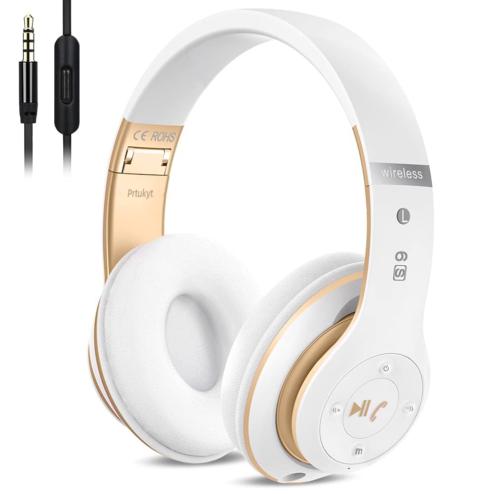 6S Wireless Bluetooth Headphones Over Ear, Hi-Fi Stereo Foldable Wireless Stereo Headsets Earbuds with Built-in Mic, Volume Control, FM…