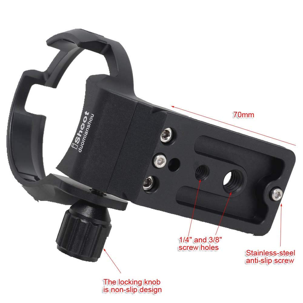 iShoot Lens Collar Tripod Mount Ring Compatible with Canon EF-E Sigma MC-11 Mount Converter Lens Adapter Ring, Lens Support Holder Bracket Bottom is