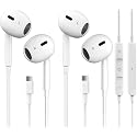 2 Packs USB C Headphones for iPhone 17/16/15 Earbuds with Microphone & Volume Control HiFi Stereo Type C Earphones for Galaxy S23/S22/S21/S20/Ultra