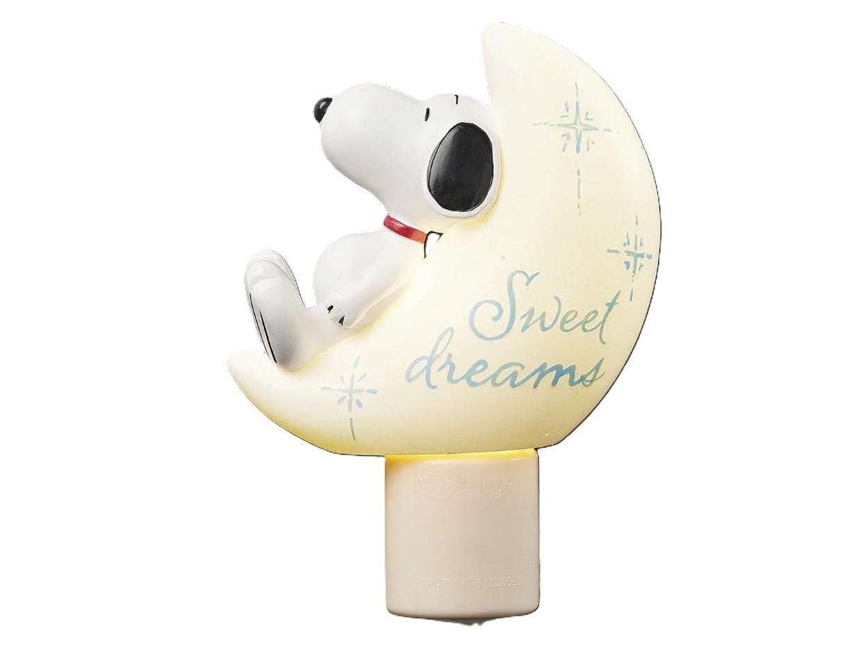 Roman Giftware Inc., Night Light Collection, 4.25" H Snoopy Moon Night Light,Religious, Inspirational, Durable (2x3x5)