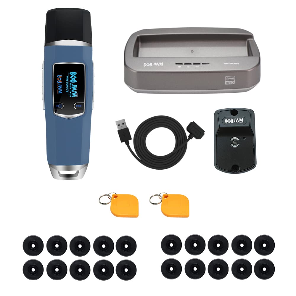 JWM Long Range RFID Guard Tour System, Security Patrol Wand with 30m Reading Distance, Built-in Flashlight and Thermometer, Free Standalone and Cloud