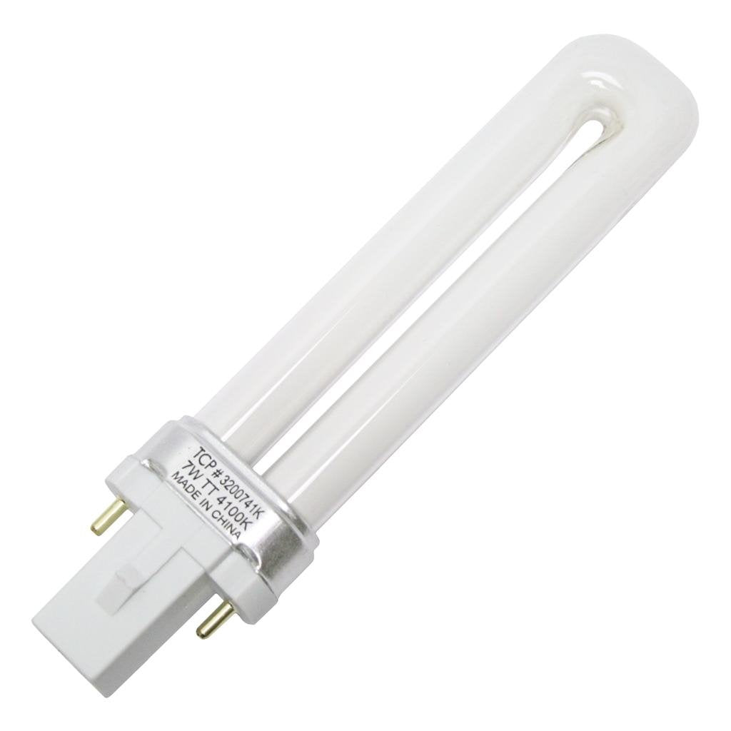 TCP 3200741K Fluorescent Twin Tube PL Lamp - 7 Watt (410 Lumens) Cool White (4100K) 2-Pin (G23 base) Twin Tube PL Lamp
