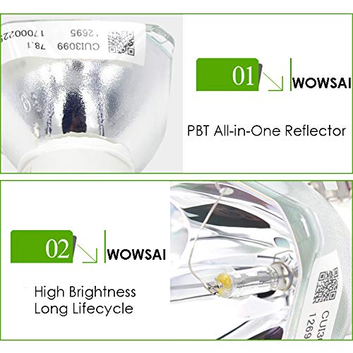 WOWSAI V13H010L78 Replacement Lamp Bulb for ELPLP78 Epson PowerLite Home Cinema 2030 2000 730HD 725HD 600, VS230, VS330, VS335W, EX3220, EX6220