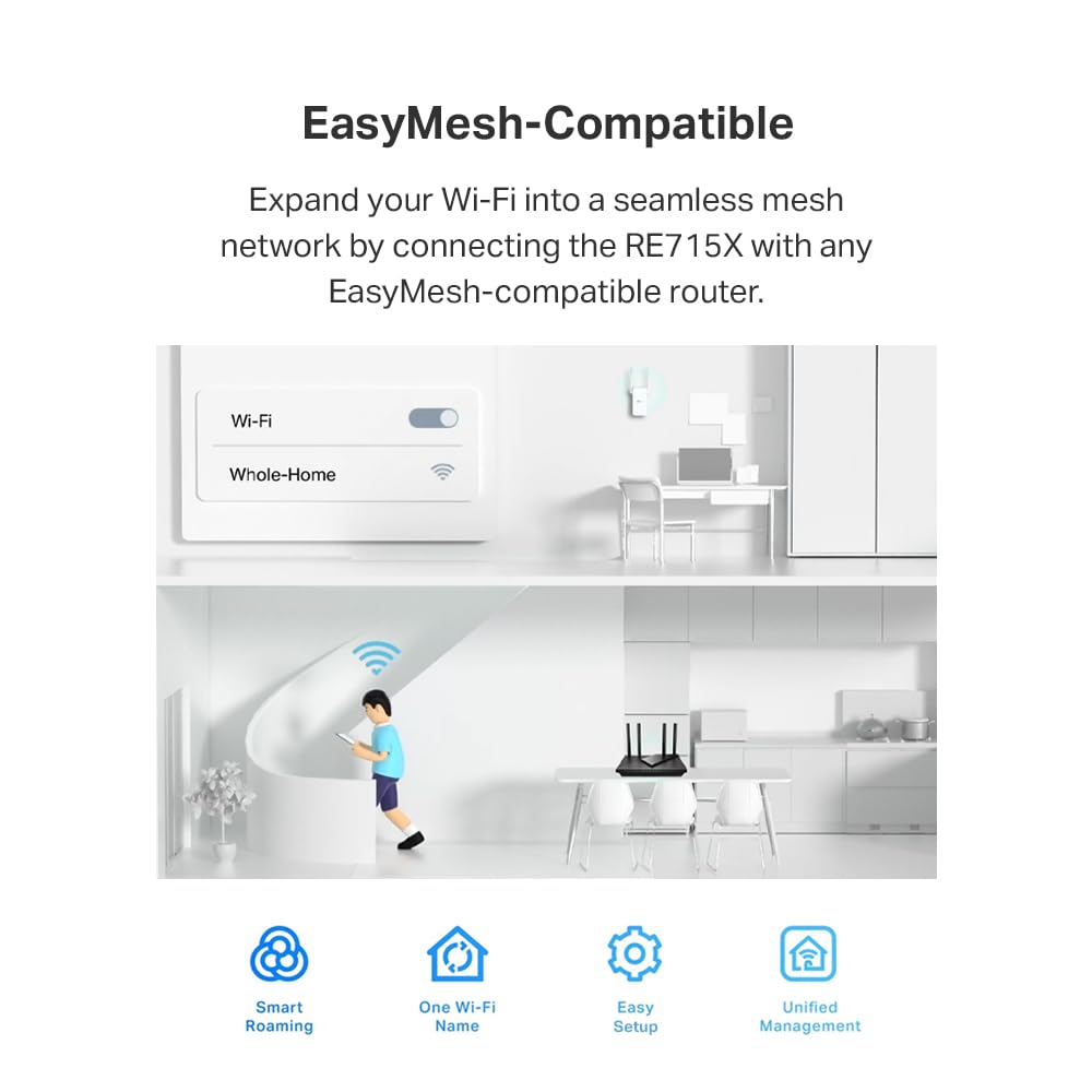 TP-Link AX3000 WiFi 6 Range Extender | PCMag Editor's Choice | Dual-Band Wireless Repeater w/Ethernet Port | Up to 2400 Sq. Ft., 64 Devices | Internet