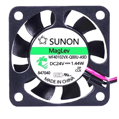 for MF40102VX-Q00U-A9D 24V 1.44W Fan - 4010 4CM 2-Wire Cooling Fan 40X40X10MM, Black