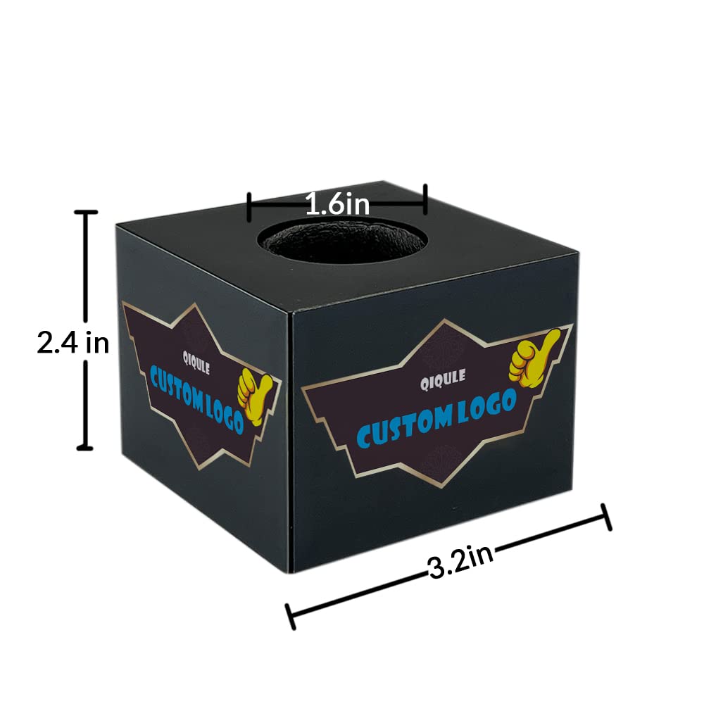 custom microphone logo cube mic flag Portable ABS Injection Molding Square Cube HD printed tempered film (black)