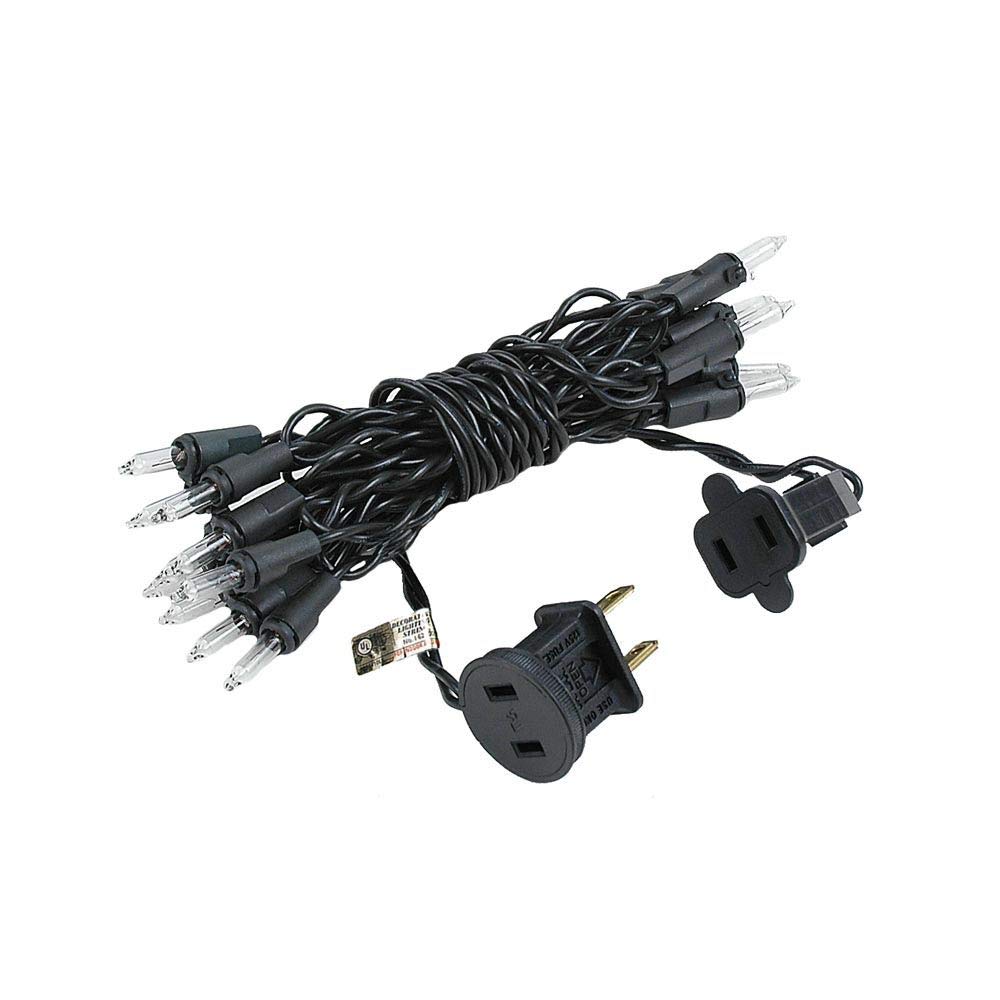 Novelty Lights 5 Feet 20 Bulbs Vintage Short Mini Light String, Clear Bulbs on Black Wire, 4-Inch Spacing Fairy Lights, Connectable End-to-End, UL