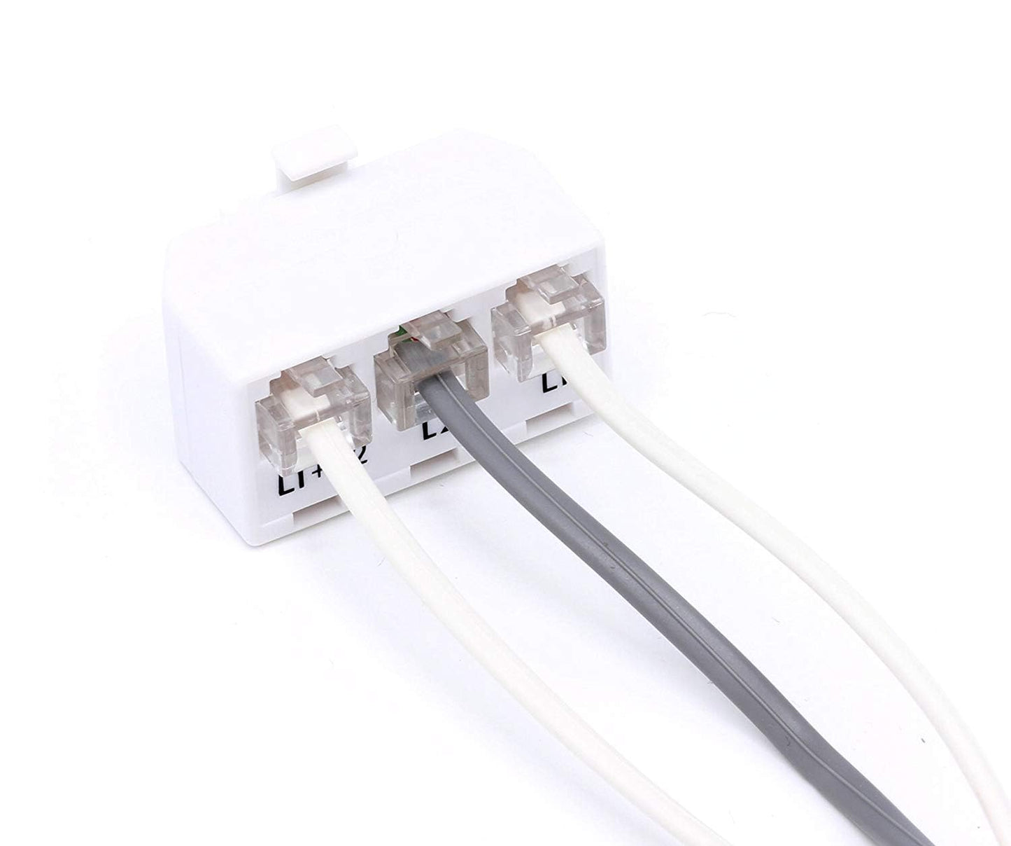 THE CIMPLE CO 2-Line Phone Splitter for Landline - 3-Way Telephone Splitter (1, 2, and Twin Lines) with RJ11 Keystone Jack - Landline Phone Divider