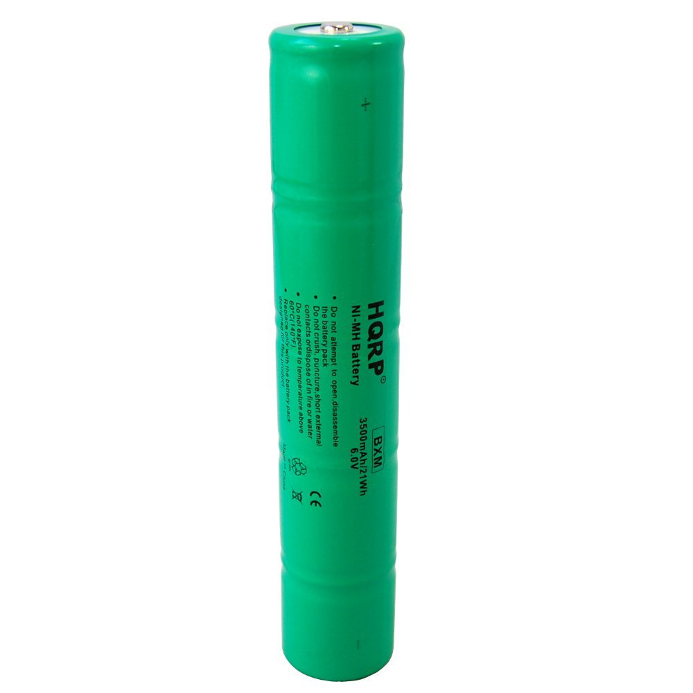 HQRP Ultra High Capacity Ni-Mh 1/2D 6V 3500mAh Rechargeable Battery Compatible with Moltech Power Systems N38AF001A / Intec IMT-3500D / ESR8EE5920…