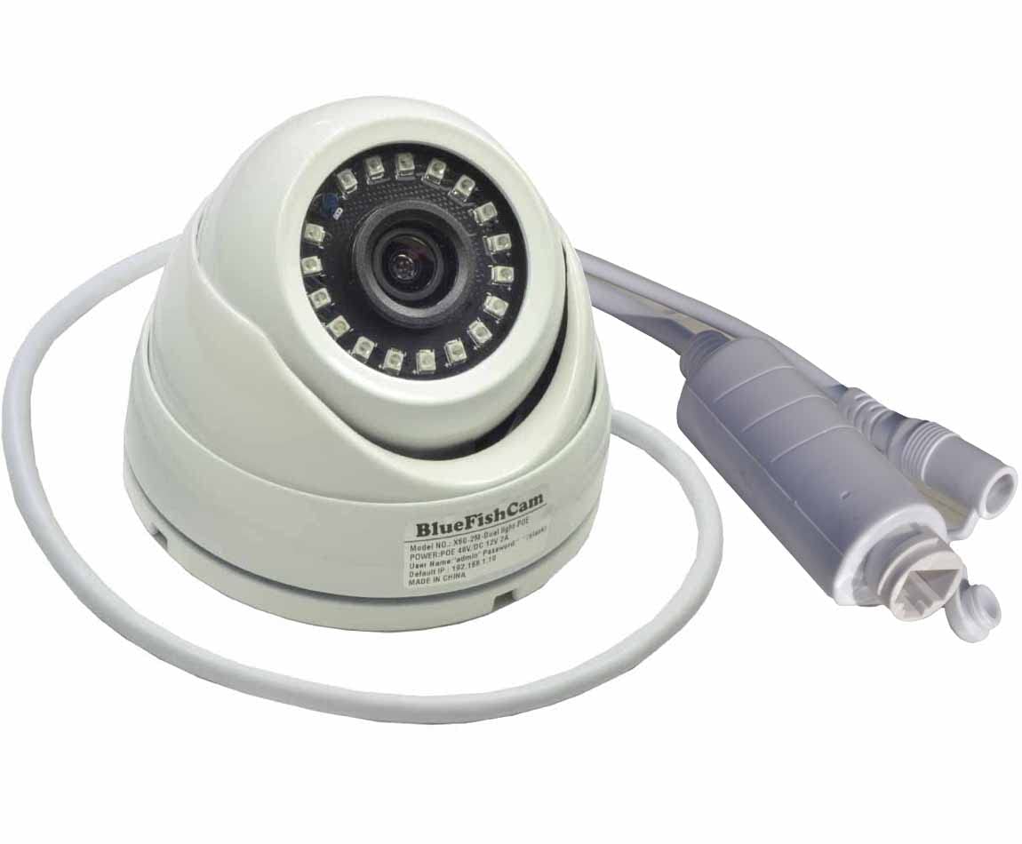 BlueFishCam Wired Dome PoE IP Camera 4MP POE Dome Network Camera Outdoor CCTV Infrared IP(2.8mm)