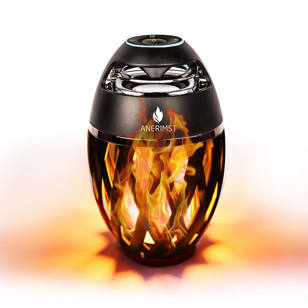 Outdoor Bluetooth Speaker with Flame Atmosphere, Electronics Gifts for Men, Women, Cool Gadgets for Porch Garden Parties, BT5.0, 5W Stereo Sound