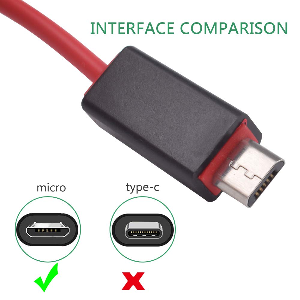 3.3ft Replacement Micro USB Charging Cable Charger Cord Compatible with Beats by Dr Dre Studio 2.0, Beats Solo Wireless, Beats Pill Mini Wireless