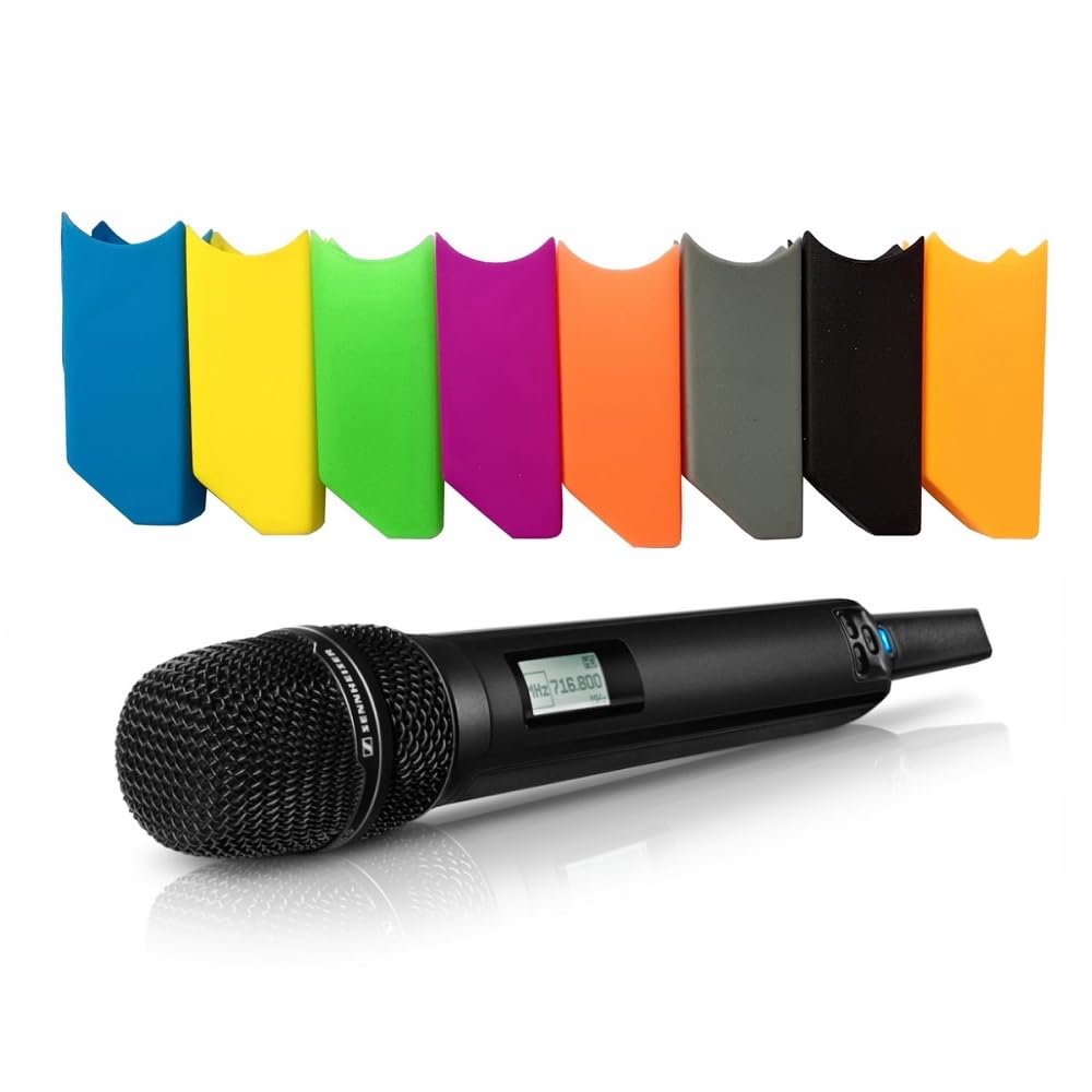 Generic Silicone Color Identification Cap Cover Sleeve for Sennheiser ew G3 G4 SKM 9000 Wireless Microphone, 8 Pack, 8 Colors