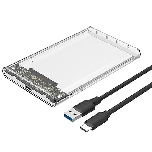 Reletech 2.5” Type-C External Hard Drive Enclosure USB C 3.1 Gen2 6Gbps to SATA III 7/9.5mm External HDD/SSD Case Tool Free Support UASP Up to 4TB