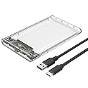 Reletech 2.5” Type-C External Hard Drive Enclosure USB C 3.1 Gen2 6Gbps to SATA III 7/9.5mm External HDD/SSD Case Tool Free Support UASP Up to 4TB