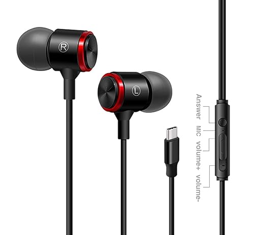 USB C Headphone for iPhone 15 16 Pro Max,USB Type C Earphones USB C Wired Earbuds Microphone Volume Control for MacBook Pro, Laptop, Samsung Galaxy…