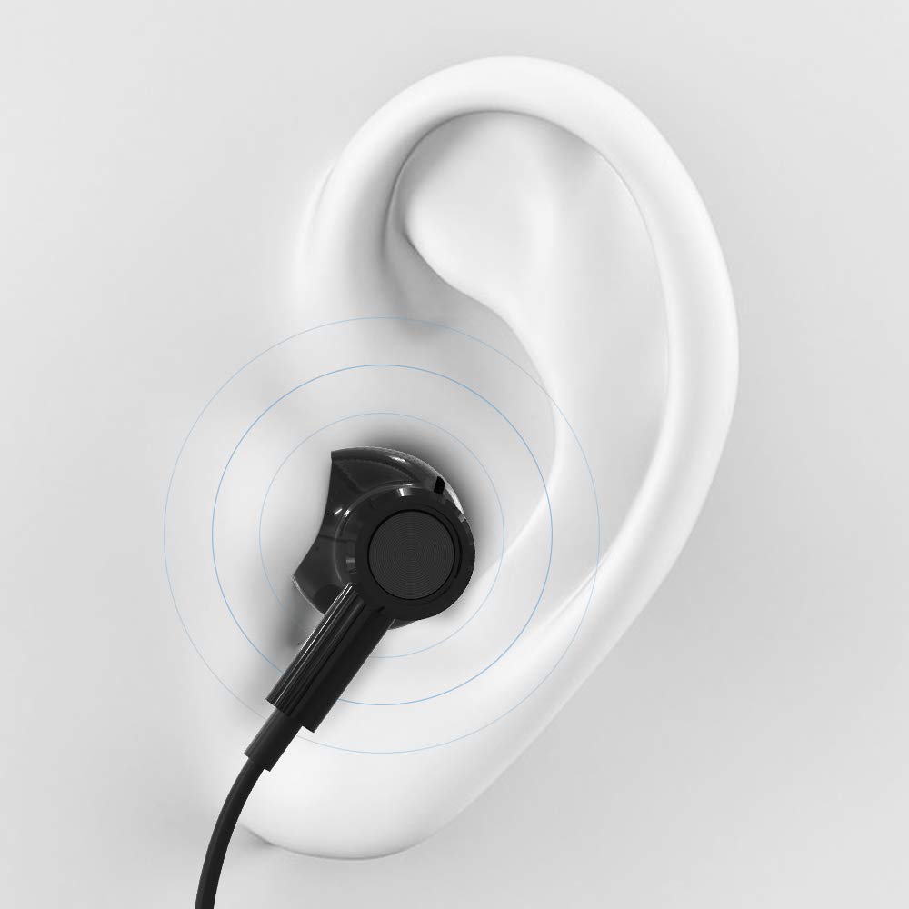 eMorevalue Noise Canceling in-Ear Wired Head Phones Ear Buds Earphones with Mic Volume Control (3.5mm, Black)
