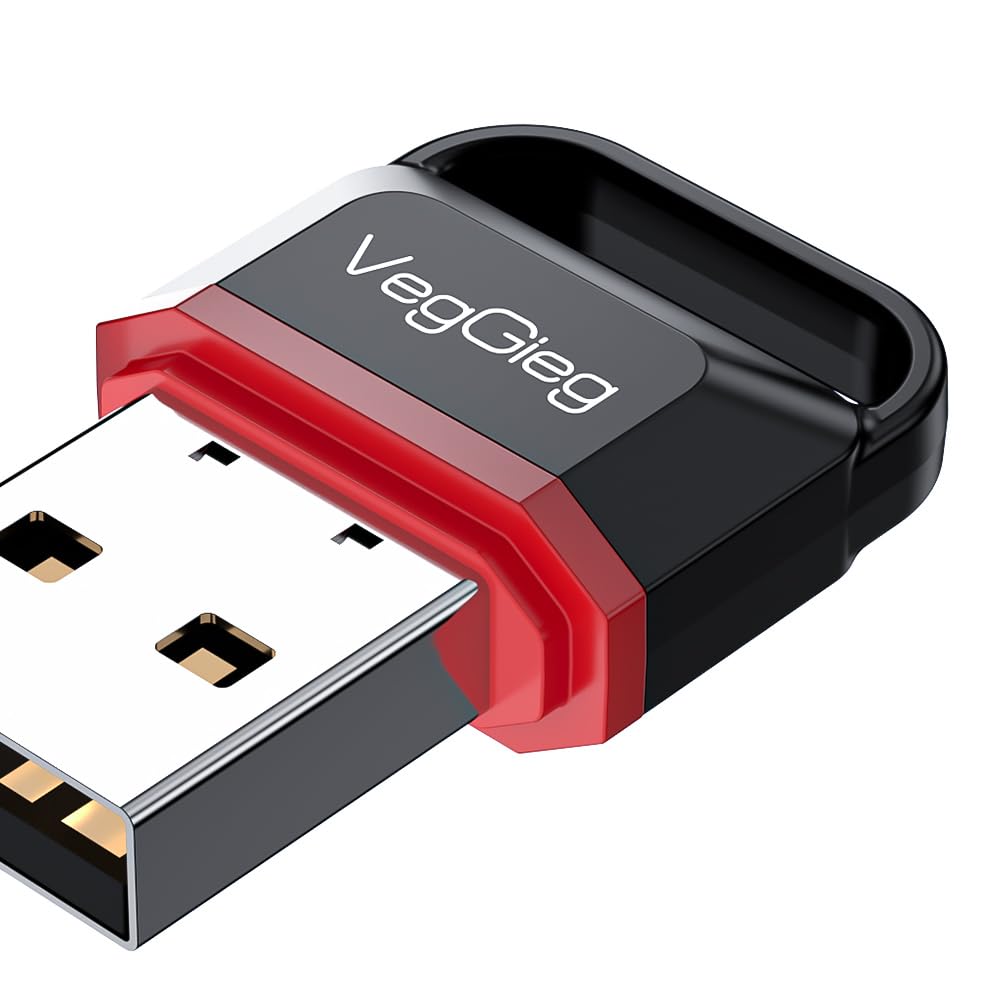 VegGieg - V-UB502 - USB Bluetooth 5.0 Adapter for Desktop PC - Mini Bluetooth Dongle Receiver & Transmitter for Laptop Computer - Support Headphones