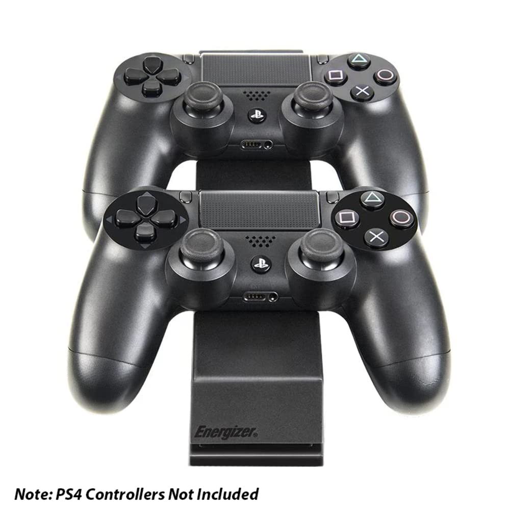 PDP Gaming Energizer Dual Wireless Controller Charging System, Rechargeable Battery Packs: Black, PS5/PS4