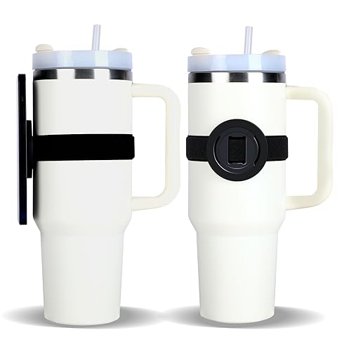 Solememory Magnetic Phone Strap for Bottles Stanley Cups, Magnetic Phone Holder with 2pcs Adjustable Straps for Phone Using in Gym, Shopping Cart