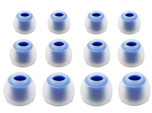 12pcs - 4S / 4M / 4L (C-BL) Replacement Earbuds Eartips Adapters Compatible with Monster iSport Achieve and Spirit Earphones Headphones