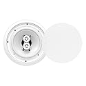 Pyle 6.5 Inch 300W Dual Channel 8 Ohm Home Audio In Ceiling Marine Grade Waterproof Speaker with 60Hz to 22kHz Frequency Response, Single, 1 Pack
