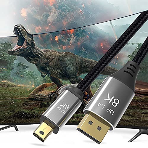 xiwai DisplayPort 1.4 8K 60hz Cable Ultra-HD UHD 4K 144hz Mini DP to DP Cable 76804320 for Video PC Laptop TV (2.0M)