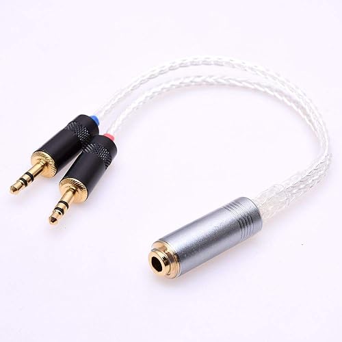 GAGACOCC 2X 3.5mm Male to 4.4MM Female Balanced 16 Cores Silver Plated Cable PHA-3 Adapter for Sony PHA-3 NW-WM1Z 1A MDR-Z1R PHA-2A