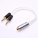 GAGACOCC 2X 3.5mm Male to 4.4MM Female Balanced 16 Cores Silver Plated Cable PHA-3 Adapter for Sony PHA-3 NW-WM1Z 1A MDR-Z1R PHA-2A