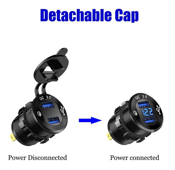 NVX XQC302 Dual USB Quick Charge 3.0 Car Charger with LED Digital Voltmeter