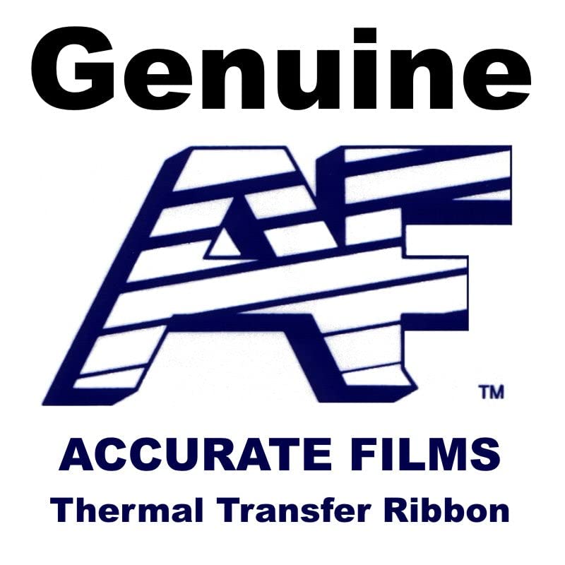 Thermal Transfer Ribbon by Accurate Films for Zebra Printer, Box of 12, 2.36" x 1,476' (60mm X 450m), 1" Core, Black. Multi Purpose Resin Enhanced Wax