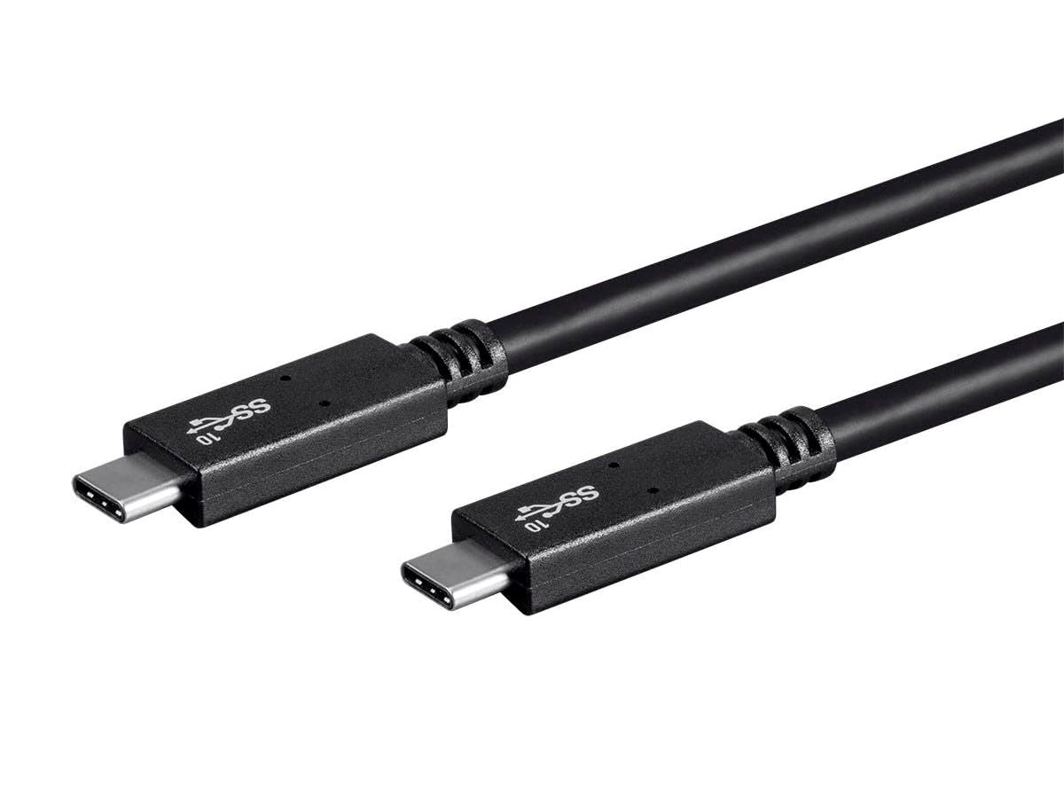 Monoprice USB Type-C to Type-C 3.1 Gen 2 Cable - 10Gbps, 5 Amp, 30AWG, 1.6 Feet, Black - Essential Series