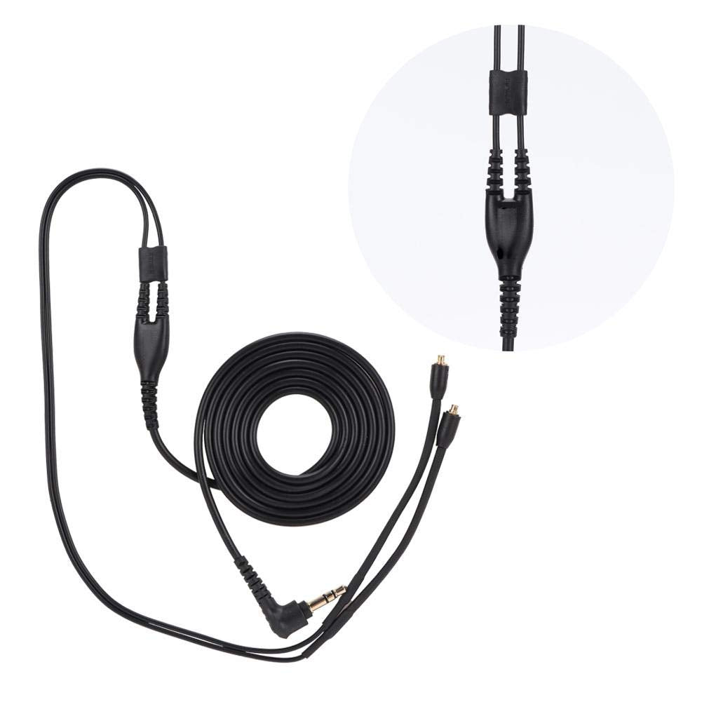 Tangxi MMCX Replacement Headphone Cable, TPE Headphone Extension Cable with 3.5mm Plug for se215 se425 se535 se846 ue900(Black Without mic)