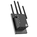 WiFi Extender with 4 Antennas 1200Mbps - Dual Band 5GHz/2.4GHz, WiFi Extender Signal Booster with 3 Modes Support, WiFi Repeater with 12880 Sq.ft 105