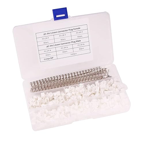 RFaha 900pcs JST-PH Kit 2.0mm 2/3/4 Pin Female Head Plug JST Adapter Housing Connector Cable Socket Male Female Crimp DIP Kit(PH#2-4)
