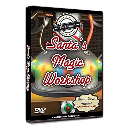 Kringle Bros Virtual Santa & Mrs Claus and Santa's Magic Workshop Christmas Window Projection Video Combo Pack