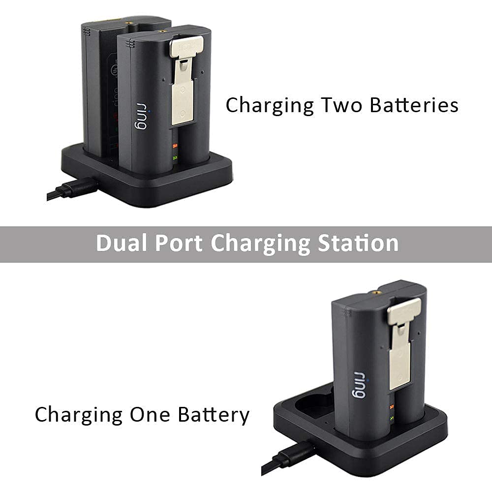Battery Charger for Ring Rechargeable Battery,Dual Ring Battery Charger Station for Ring Spotlight Cam Battery,Ring Video Doorbell 2/3/4,Ring Stick Up