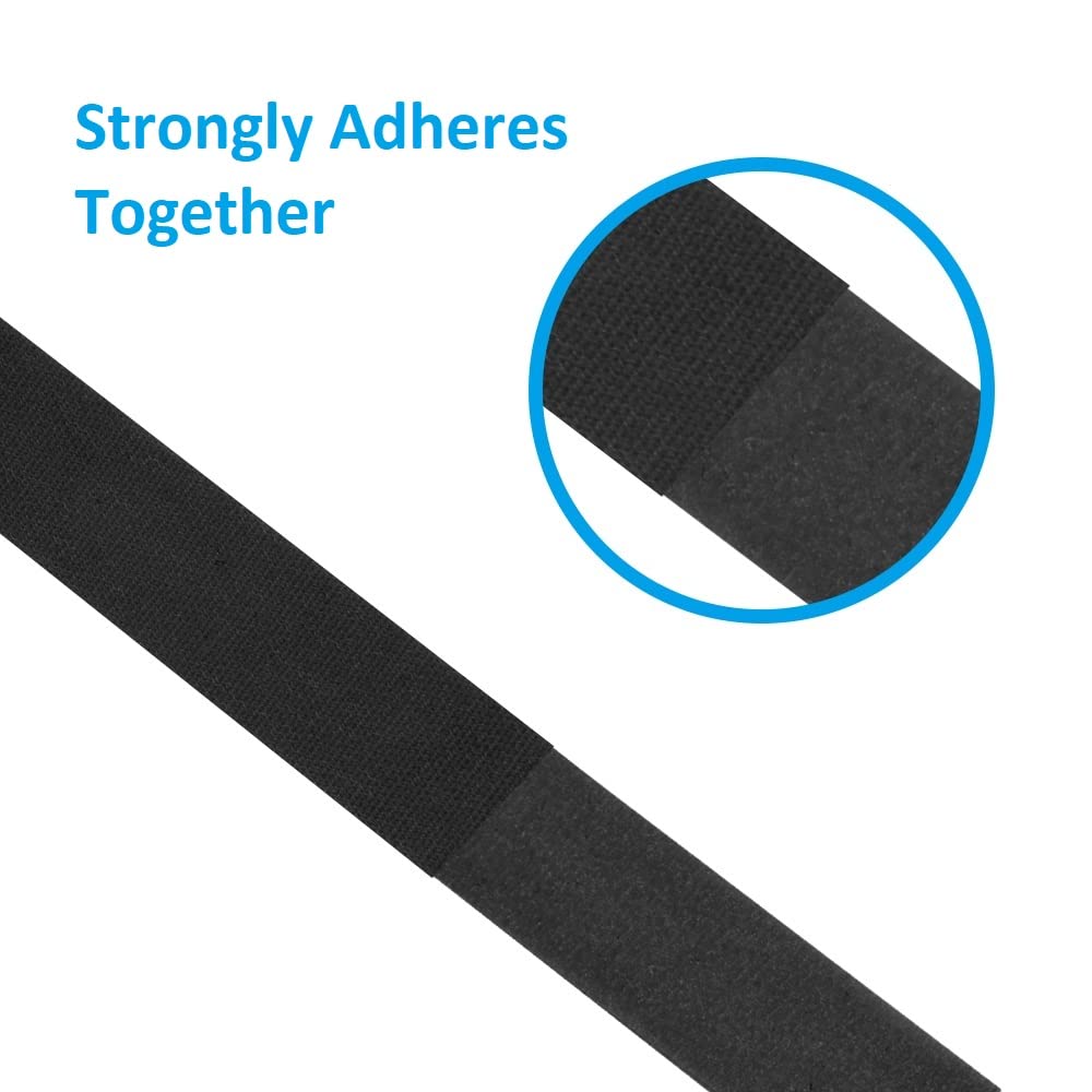 Beszin 12 Inch (50-pack) Hook and Loop Self Gripping Fastening Cable Ties 1/2" Width - Multipurpose Microfiber Cloth Cable Organizer Self Adesive